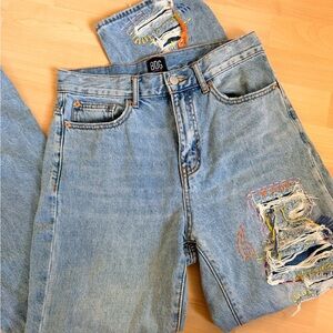 BDG Patched Straight Leg Jeans